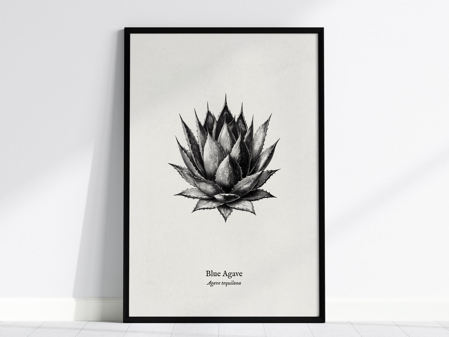 Blue Agave Poster | Vintage Agave Tequilana Botanical Illustration Wall Art — framed wall art, 24x36 in