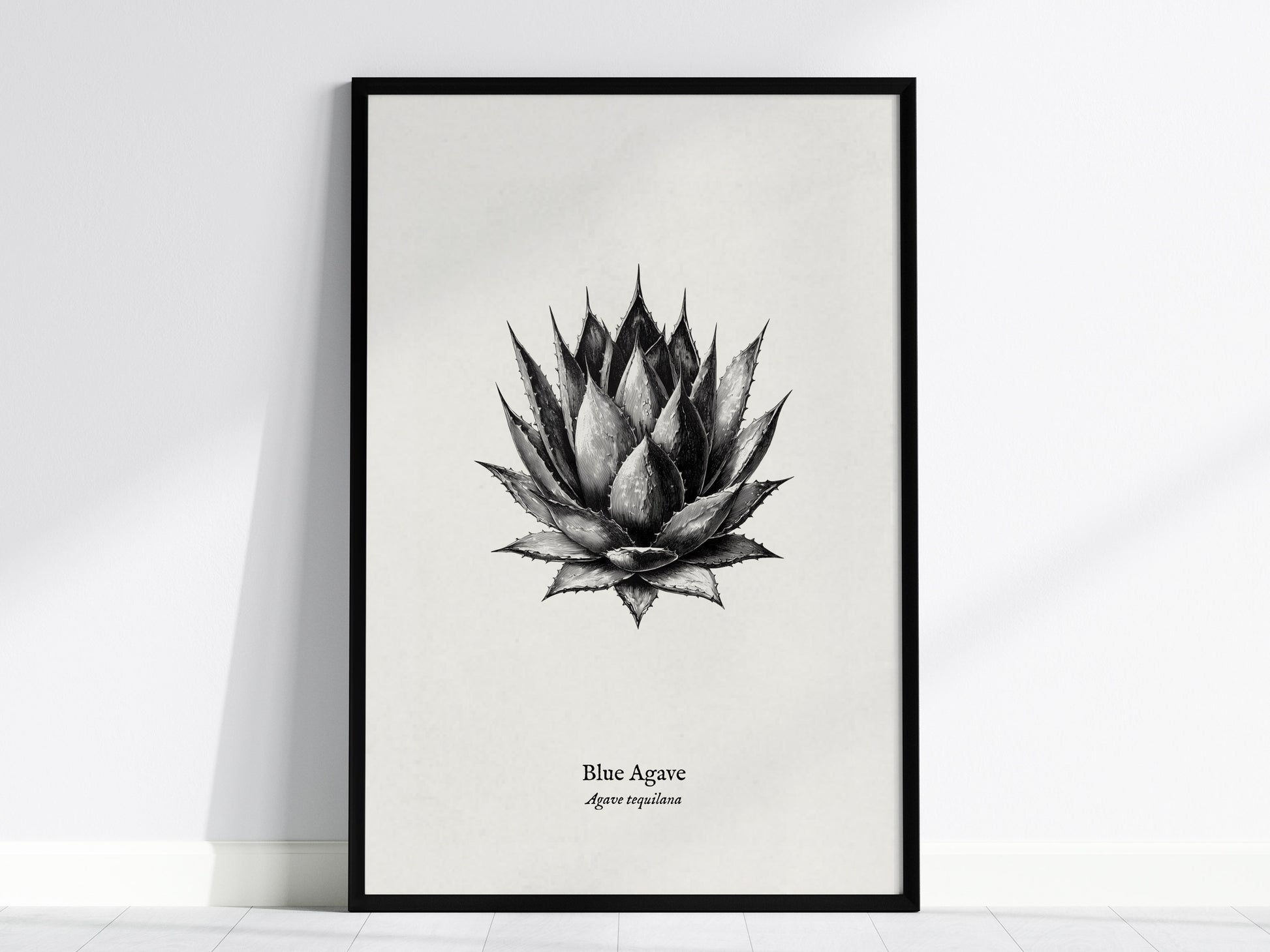 Blue Agave Poster | Vintage Agave Tequilana Botanical Illustration Wall Art — framed wall art, 24x36 in