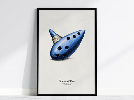 Ocarina of Time Poster | Tibia temporis Vintage Pen and Ink Print Scientific Illustration Wall Art — framed wall art, 24x36 i