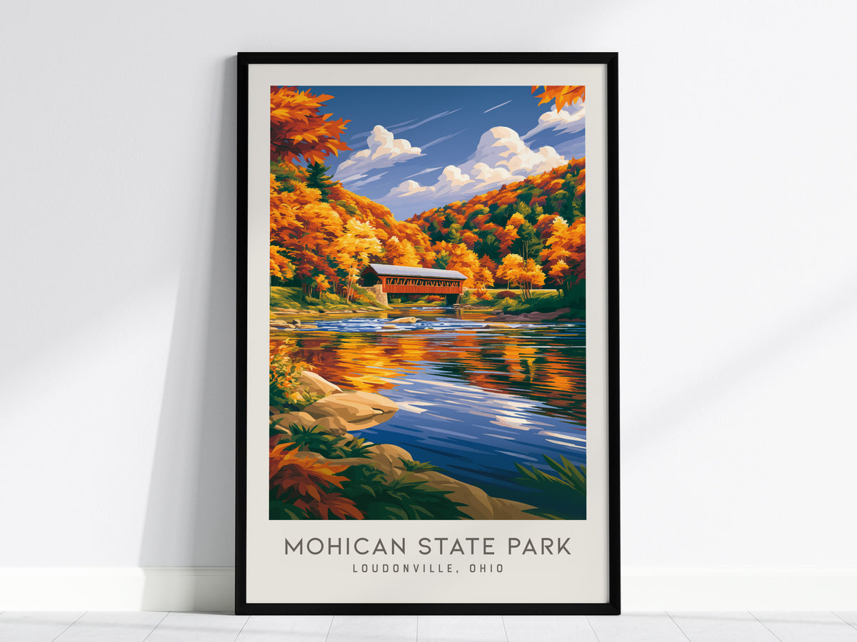 Mohican State Park Matte Border Poster | Loudonville, Ohio Destination Print — framed wall art, 24x36 in