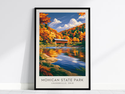 Mohican State Park Matte Border Poster | Loudonville, Ohio Destination Print — framed wall art, 24x36 in