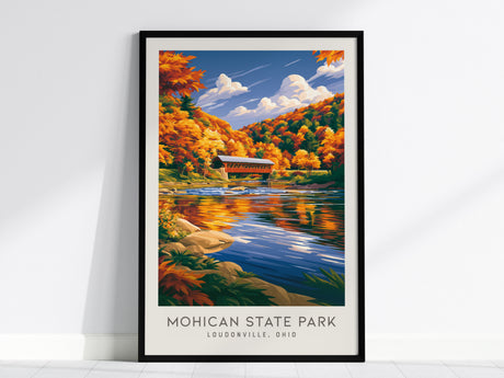 Mohican State Park Matte Border Poster | Loudonville, Ohio Destination Print — framed wall art, 24x36 in
