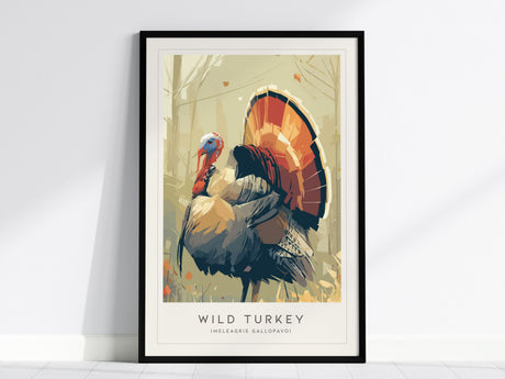 Wild Turkey Poster | Majestic Woodland Bird Illustration Wall Art — framed wall art, 24x36 in