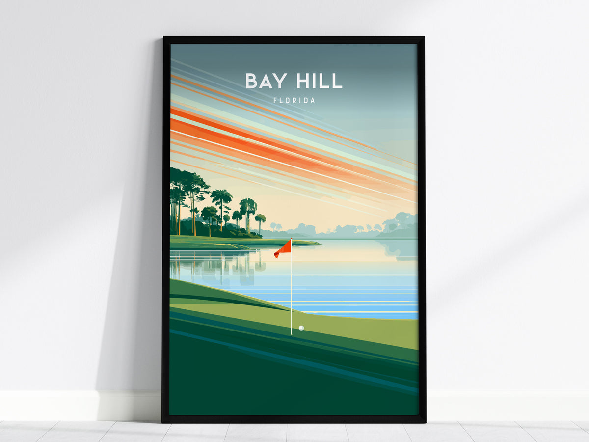 Bay Hill, Florida Poster | Links Poster & Country Club Decor Wall Art — framed wall art, 24x36 in