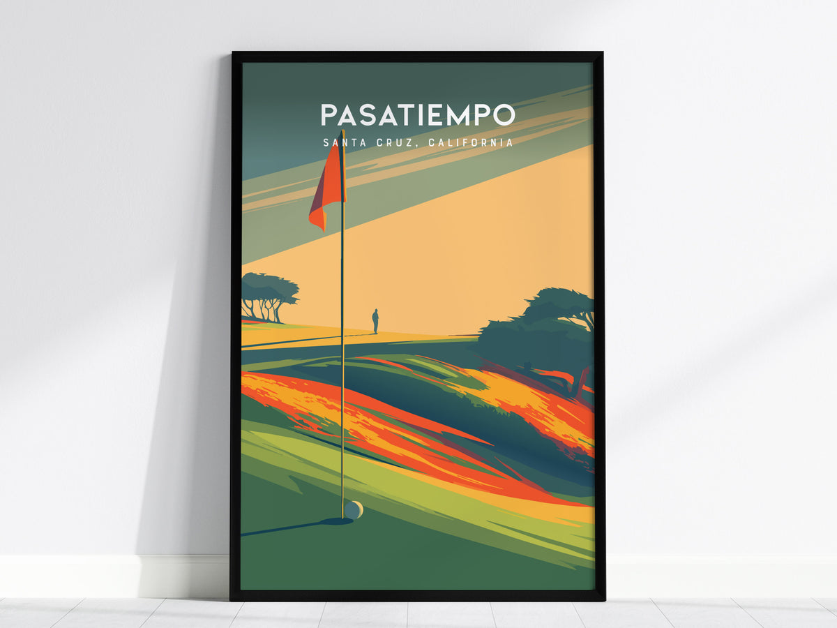 Pasatiempo, Santa Cruz, California Poster | Iconic Links Golfer Gift Wall Art — framed wall art, 24x36 in