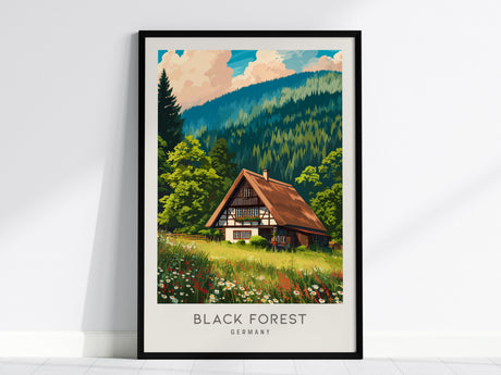Black Forest Matte Border Poster | Germany Travel Wall Art — framed wall art, 24x36 in