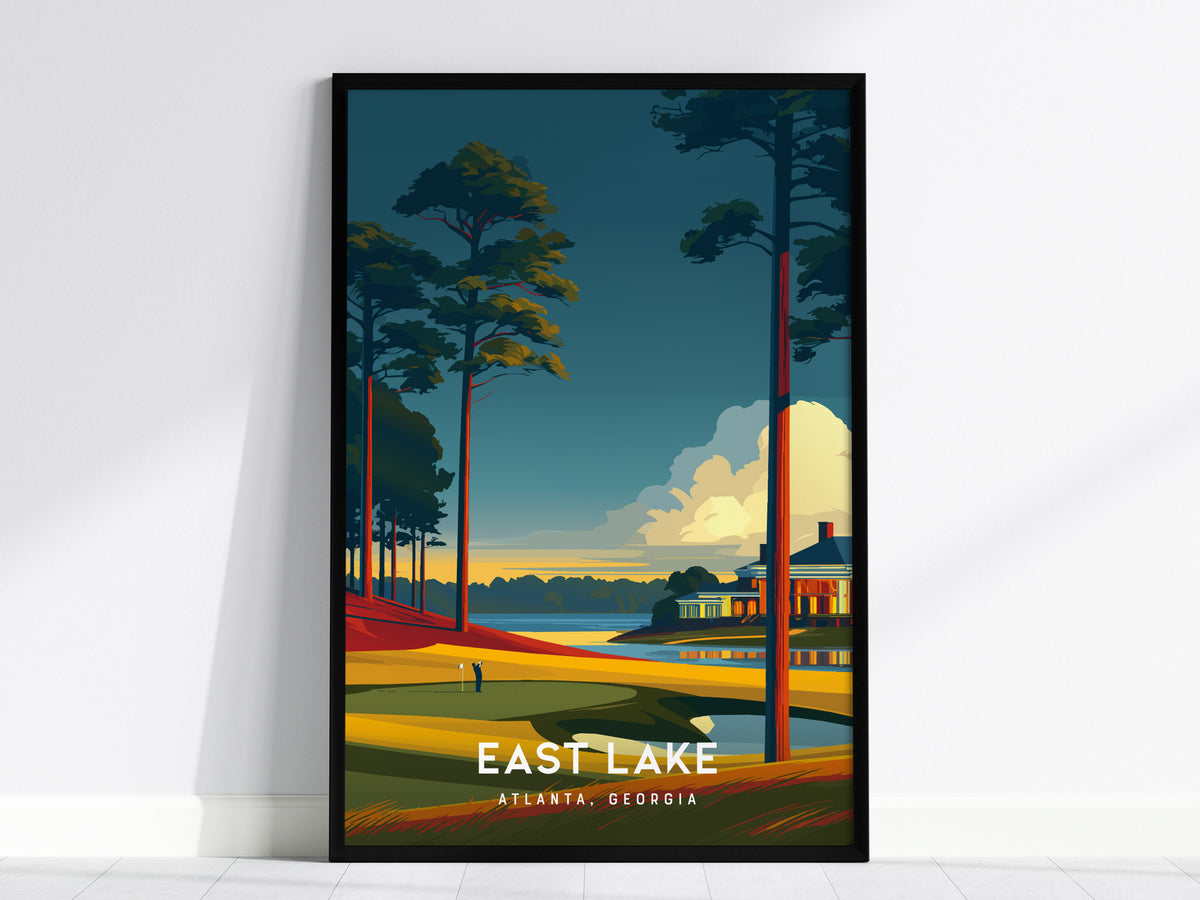 East Lake Golf Club, Atlanta, Georgia Poster | Iconic Fairways & Clubhouse Wall Art — framed wall art, 24x36 in