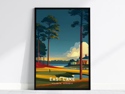 East Lake Golf Club, Atlanta, Georgia Poster | Iconic Fairways & Clubhouse Wall Art — framed wall art, 24x36 in