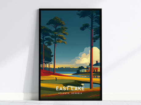 East Lake Golf Club, Atlanta, Georgia Poster | Iconic Fairways & Clubhouse Wall Art — framed wall art, 24x36 in