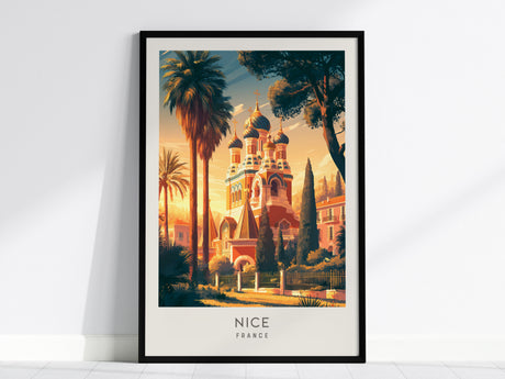 Nice Matte Border Poster | France Travel Wall Art — framed wall art, 24x36 in