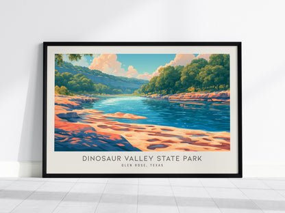 Dinosaur Valley State Park Landscape Matte Border Poster | Glen Rose, Texas Framed or Unframed Travel Wall Art — framed wall