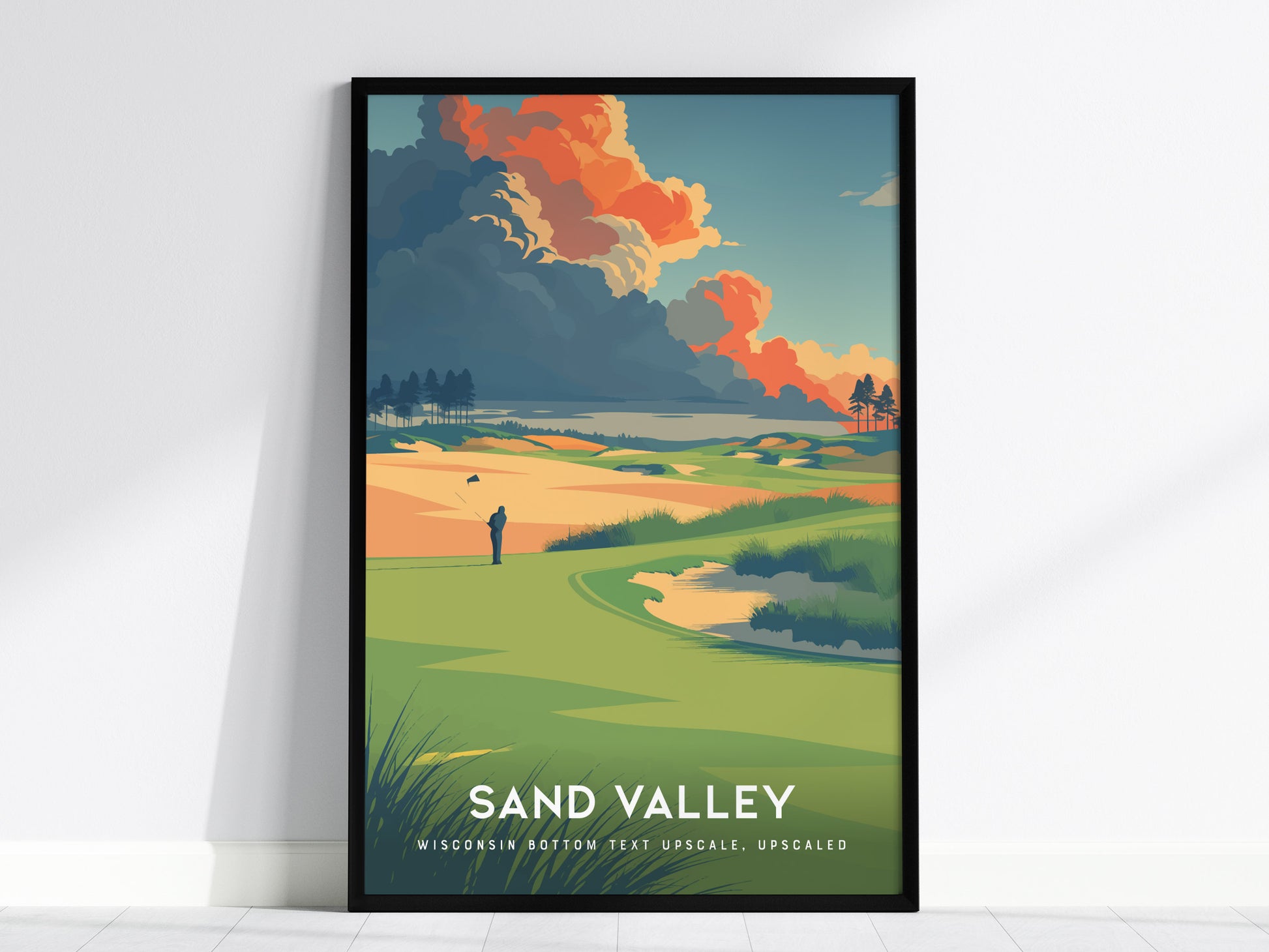 Sand Valley, Wisconsin Poster | Rolling Dunes & Fairways Golf Wall Art — framed wall art, 24x36 in