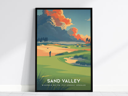 Sand Valley, Wisconsin Poster | Rolling Dunes & Fairways Golf Wall Art — framed wall art, 24x36 in
