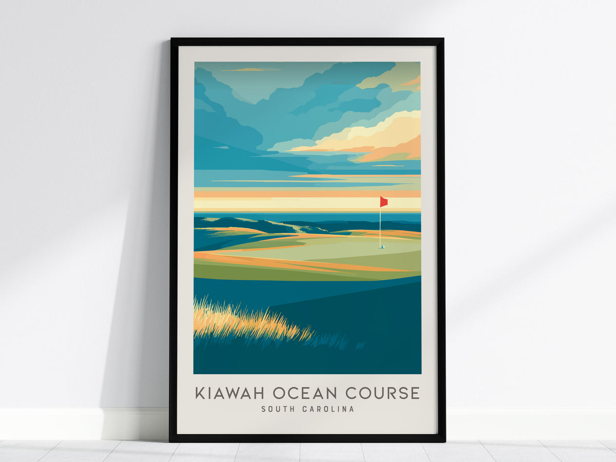 Kiawah Ocean Course Matte Border Poster | South Carolina Golf Wall Art & Framed or Unframed — framed wall art, 24x36 in