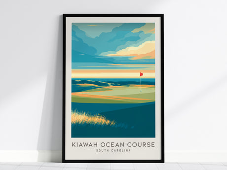 Kiawah Ocean Course Matte Border Poster | South Carolina Golf Wall Art & Framed or Unframed — framed wall art, 24x36 in