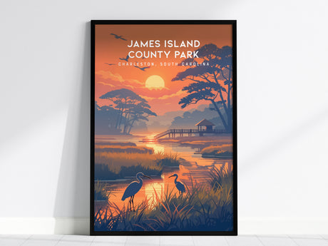 James Island County Park, Charleston, South Carolina Poster | Coastal Beach Decor Wall Art — framed wall art, 24x36 in