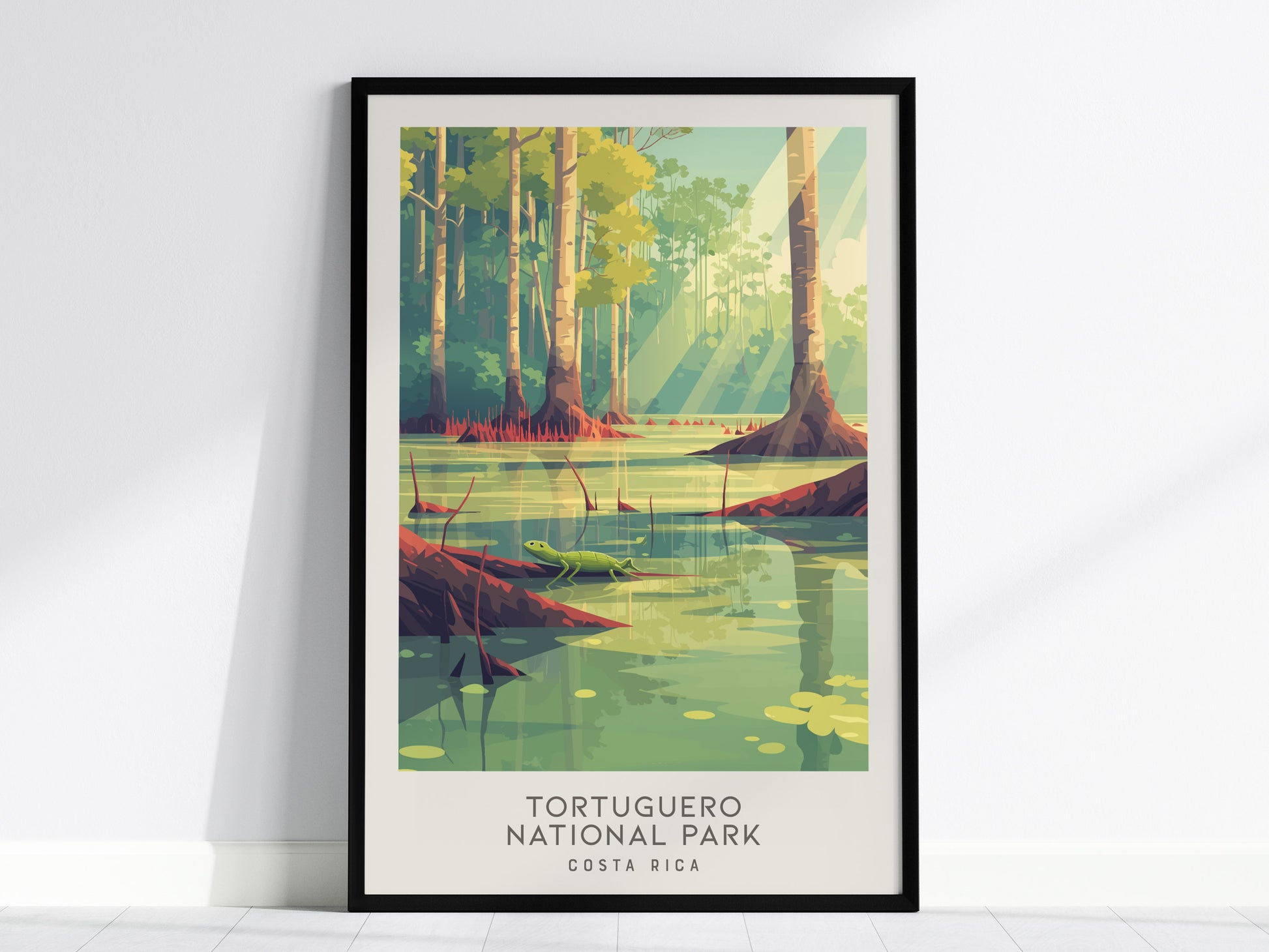 Tortuguero National Park Matte Border Poster | Costa Rica Travel Wall Art — framed wall art, 24x36 in