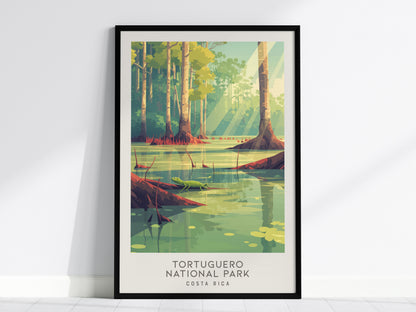Tortuguero National Park Matte Border Poster | Costa Rica Travel Wall Art — framed wall art, 24x36 in