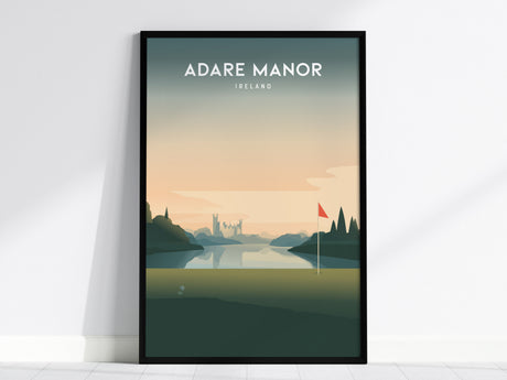 Adare Manor, Ireland Poster | Links Poster & Golfer Gift Wall Art — framed wall art, 24x36 in
