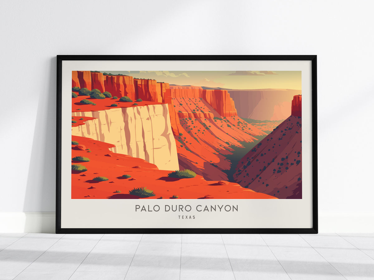 Palo Duro Canyon Landscape Matte Border Poster | Texas Vacation Wall Art — framed wall art, 24x36 in