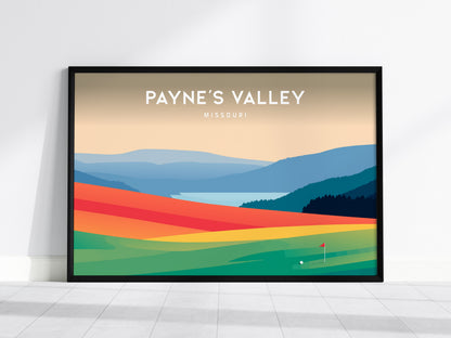 Payne's Valley Landscape Poster | Missouri Country Club Decor & Golf Course Print Wall Art — framed wall art, 24x36 in