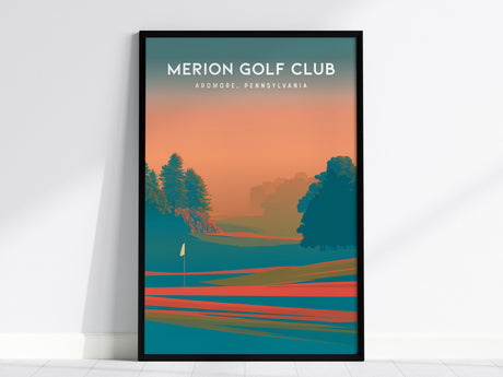 Merion Golf Club, Ardmore, Pennsylvania Poster | Classic Links Poster & Country Club Decor Wall Art — framed wall art, 24x36
