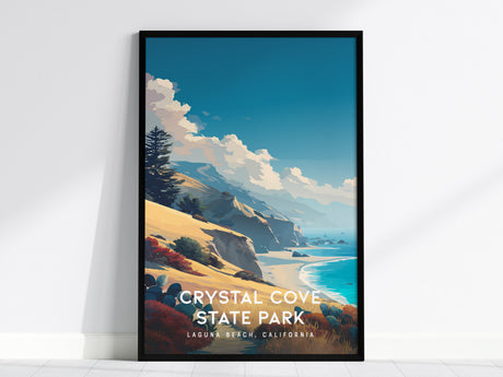 Crystal Cove State Park, Laguna Beach, California Poster | Coastal Beach Decor Wall Art — framed wall art, 24x36 in