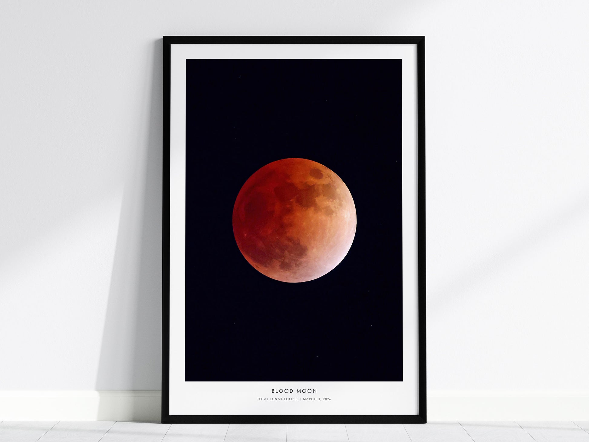 Blood Moon Poster | NASA Total Lunar Eclipse Astronomy Print Wall Art — framed wall art, 24x36 in