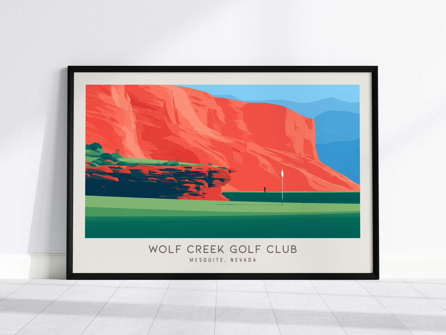 Wolf Creek Golf Club Landscape Matte Border Poster | Mesquite, Nevada Country Club Decor Golf Wall Art — framed wall art, 24x