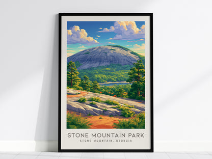 Stone Mountain Park Matte Border Poster | Stone Mountain, Georgia Destination Print — framed wall art, 24x36 in