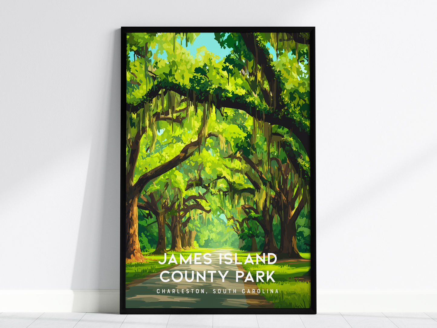 James Island County Park, Charleston, South Carolina Poster | Coastal Beach Decor Wall Art — framed wall art, 24x36 in