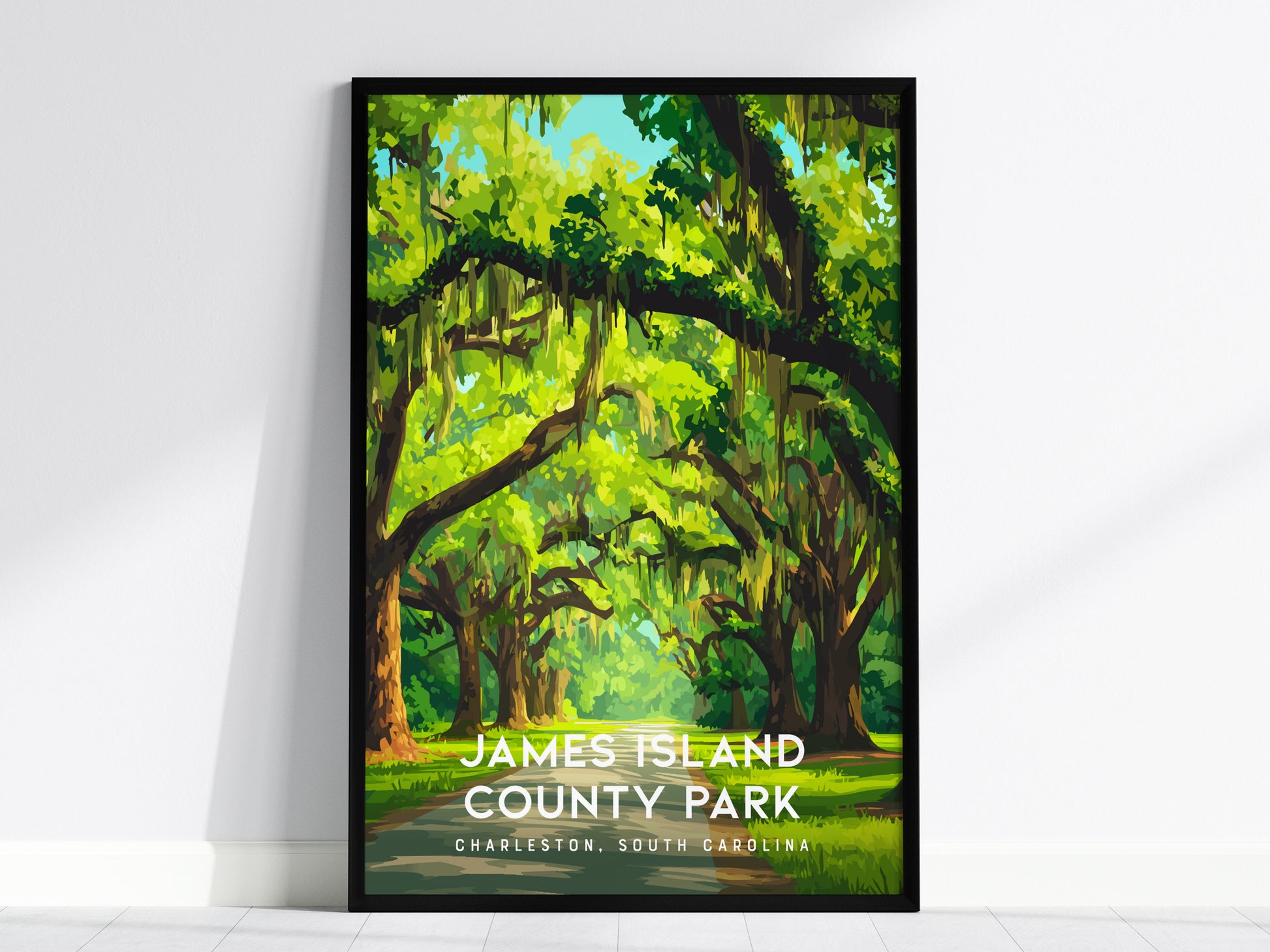 James Island County Park, Charleston, South Carolina Poster | Coastal Beach Decor Wall Art — framed wall art, 24x36 in