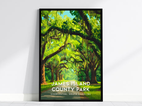 James Island County Park, Charleston, South Carolina Poster | Coastal Beach Decor Wall Art — framed wall art, 24x36 in