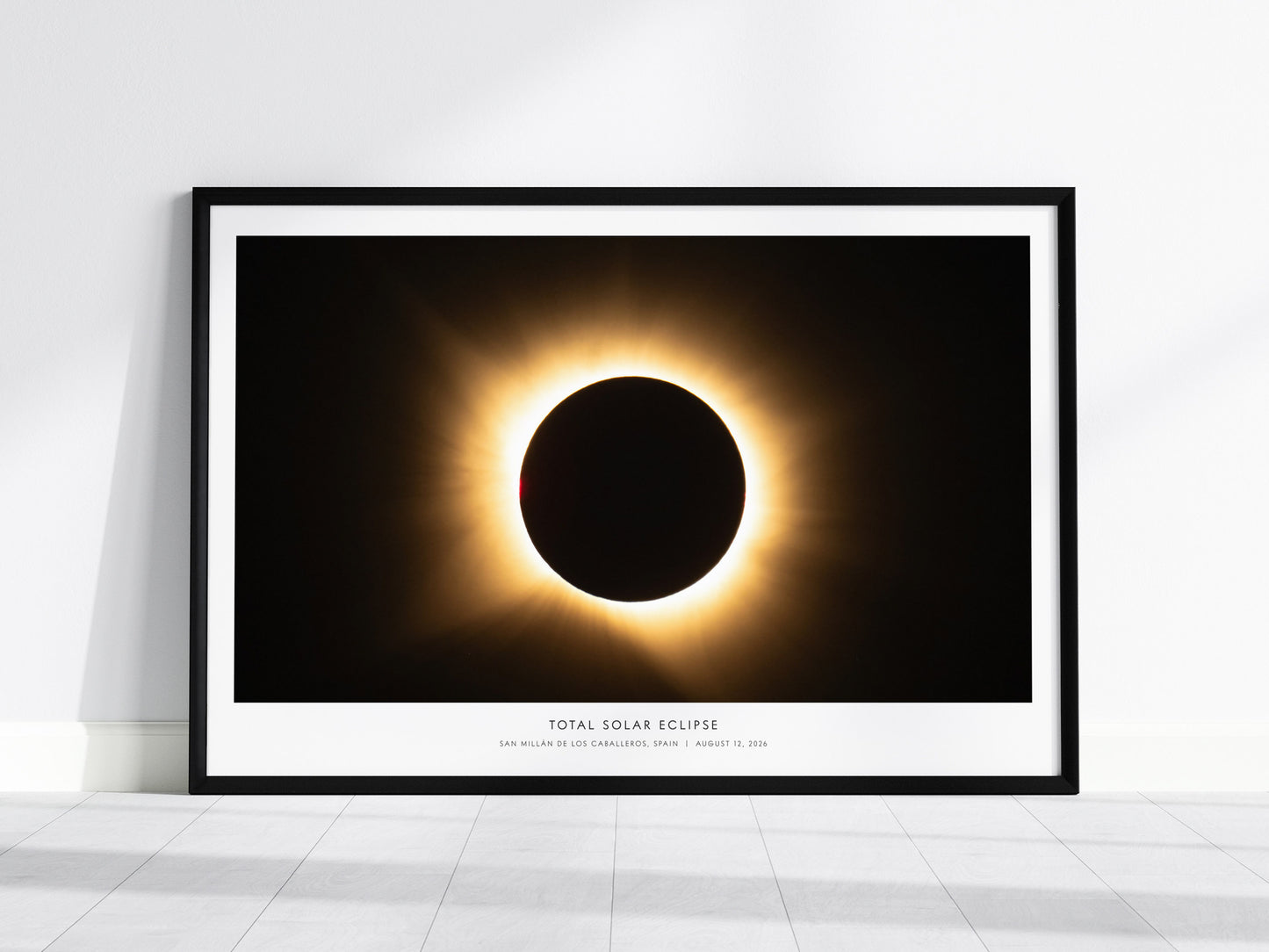 Total Solar Eclipse Landscape Poster | NASA Astronomy Print San Millán De Los Caballeros, Spain Wall Art — framed wall art, 2