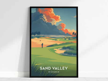 Sand Valley, Wisconsin Poster | Rolling Dunes & Fairways Golf Wall Art — framed wall art, 24x36 in