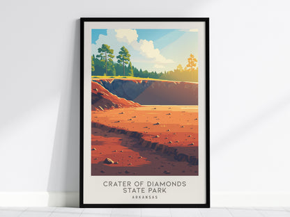 Crater of Diamonds State Park Matte Border Poster | Arkansas Destination Print Travel Wall Art — framed wall art, 24x36 in
