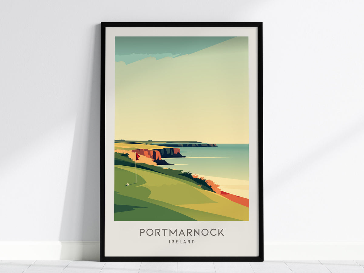 Portmarnock Matte Border Poster | Ireland Travel Wall Art — framed wall art, 24x36 in