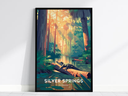 Silver Springs, Florida Poster | Crystal Waters & Glass-Bottom Boat Wall Art — framed wall art, 24x36 in