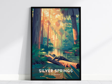 Silver Springs, Florida Poster | Crystal Waters & Glass-Bottom Boat Wall Art — framed wall art, 24x36 in