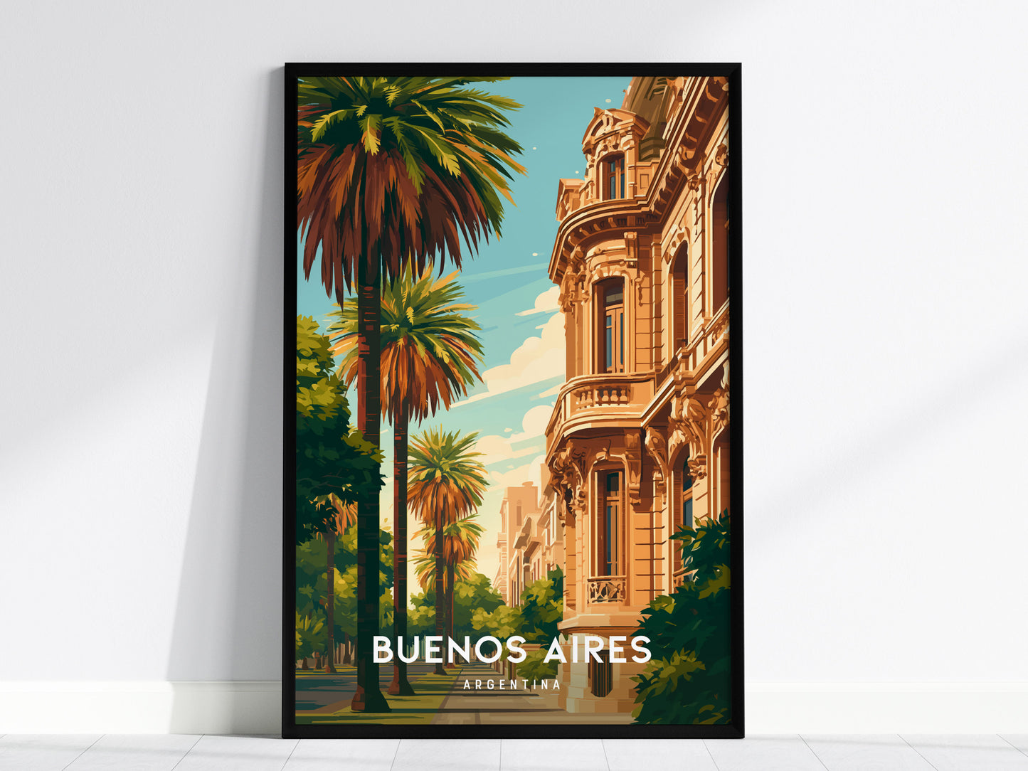 Buenos Aires, Argentina Poster | Tango & Colorful Streets Wall Art — framed wall art, 24x36 in