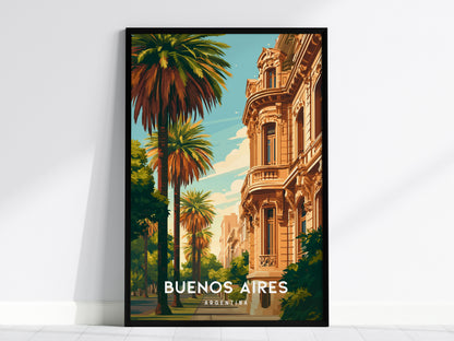 Buenos Aires, Argentina Poster | Tango & Colorful Streets Wall Art — framed wall art, 24x36 in