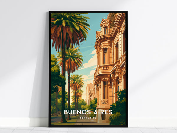 Buenos Aires, Argentina Poster | Tango & Colorful Streets Wall Art — framed wall art, 24x36 in