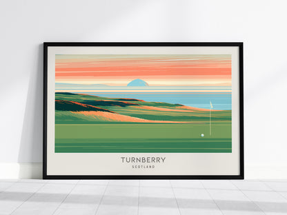 Turnberry Landscape Matte Border Poster | Scotland Golf Course Print & Country Club Decor — framed wall art, 24x36 in