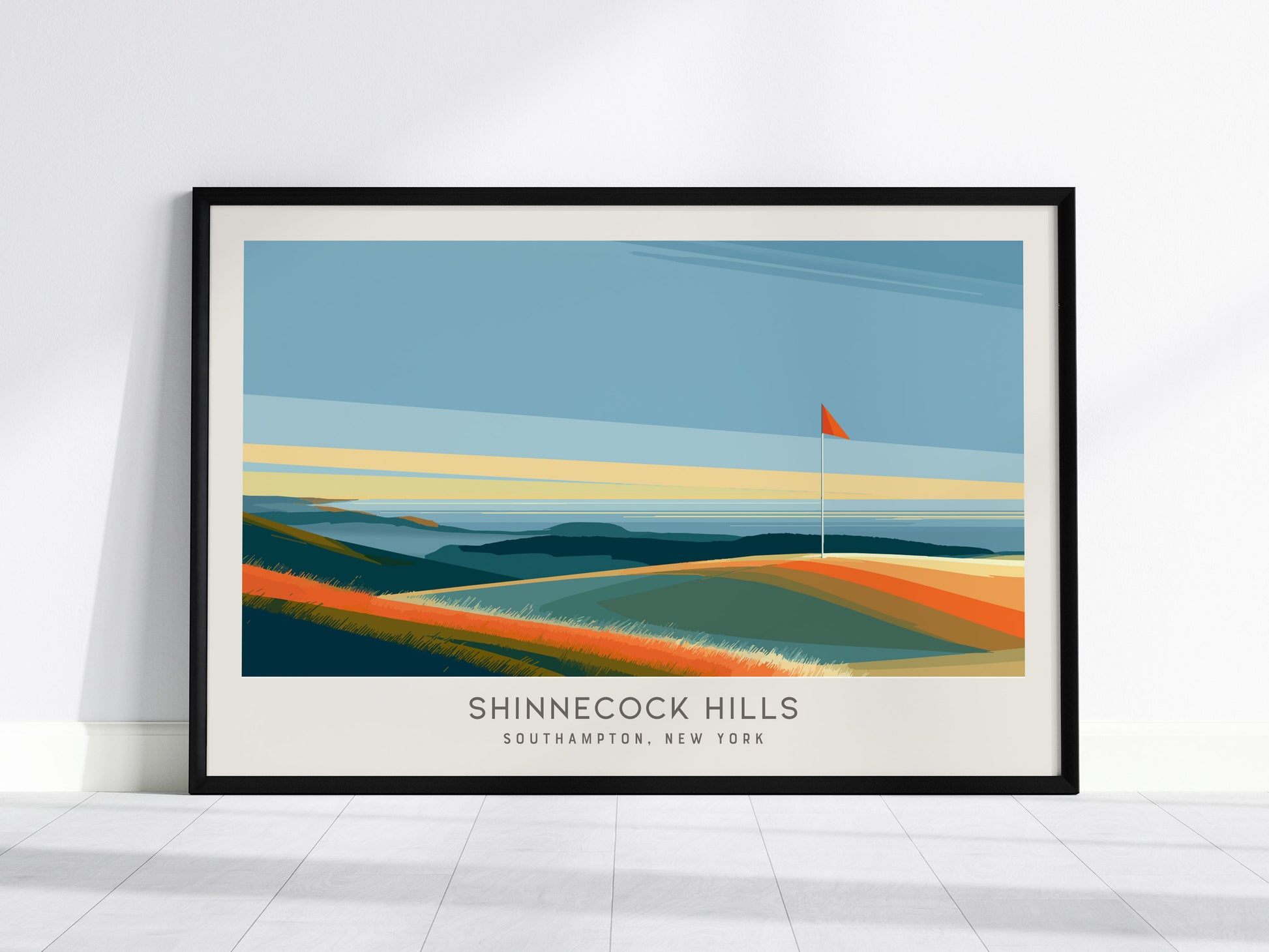 Shinnecock Hills Landscape Matte Border Poster | Southampton, New York Golf Course Print & Framed or Unframed Golfer Gift — f