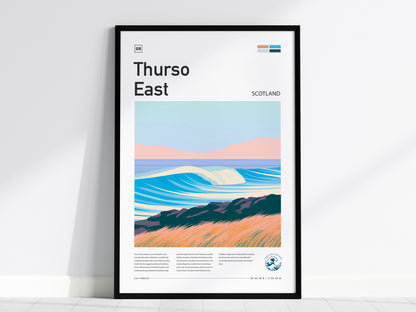 Thurso East, Scotland Poster | Highland Surf Destination Print Wall Art — framed wall art, 24x36 in