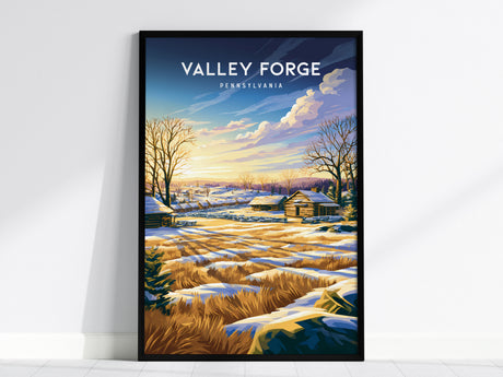 Valley Forge, Pennsylvania Poster | Historic Winter Encampment Travel Wall Art — framed wall art, 24x36 in