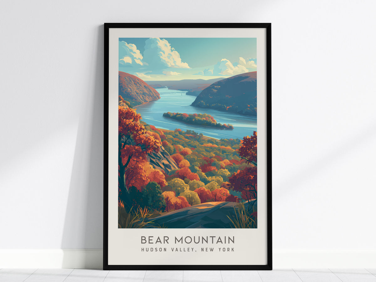 Bear Mountain Matte Border Poster | Hudson Valley, New York Destination Print — framed wall art, 24x36 in