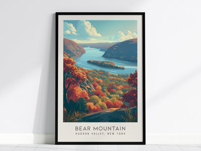 Bear Mountain Matte Border Poster | Hudson Valley, New York Destination Print — framed wall art, 24x36 in
