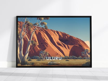 Uluru Landscape, Australia Poster | Outback Sunset Framed or Unframed Wall Art — framed wall art, 24x36 in