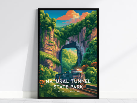 Natural Tunnel State Park, Duffield, Virginia Poster | Appalachian Wonder Destination Print Wall Art — framed wall art, 24x36